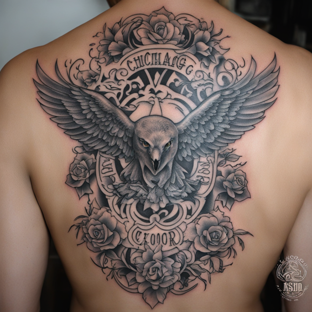 "Black and Grey Tattoo Style,Chicago tribute"