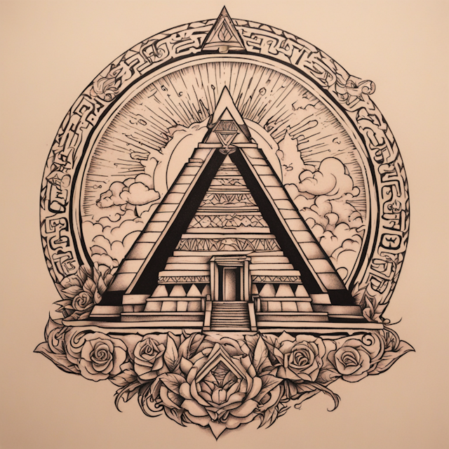 "Neo Traditional Tattoo Style,Pyramid"