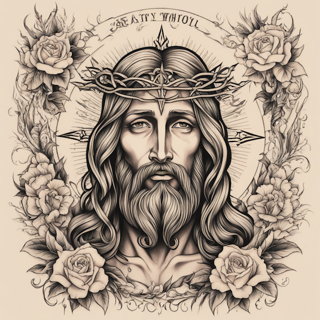 Neo Traditional Tattoo Style,jesus