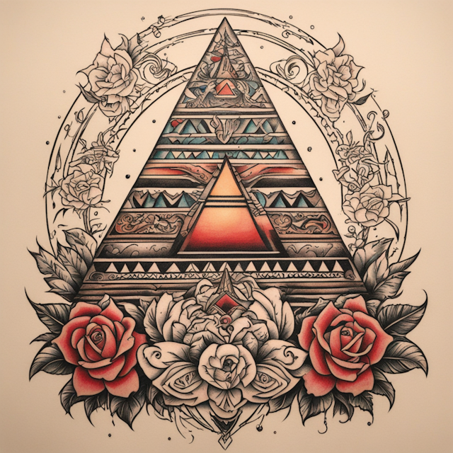 "Neo Traditional Tattoo Style,Pyramid"