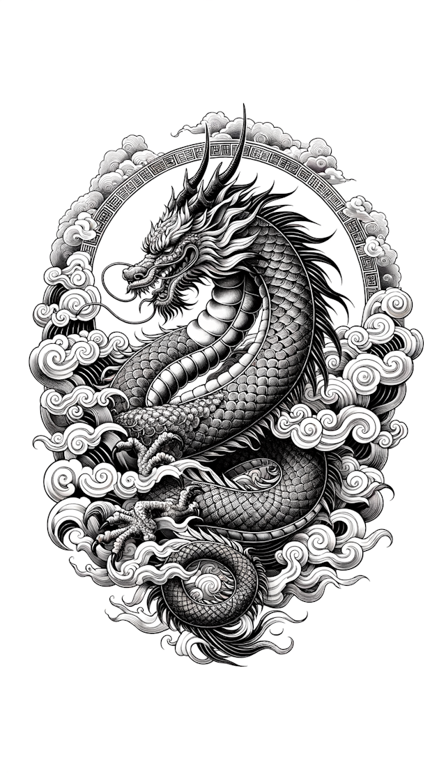 Irezumi tattoo, masterpiece, dragon, white background --no skin