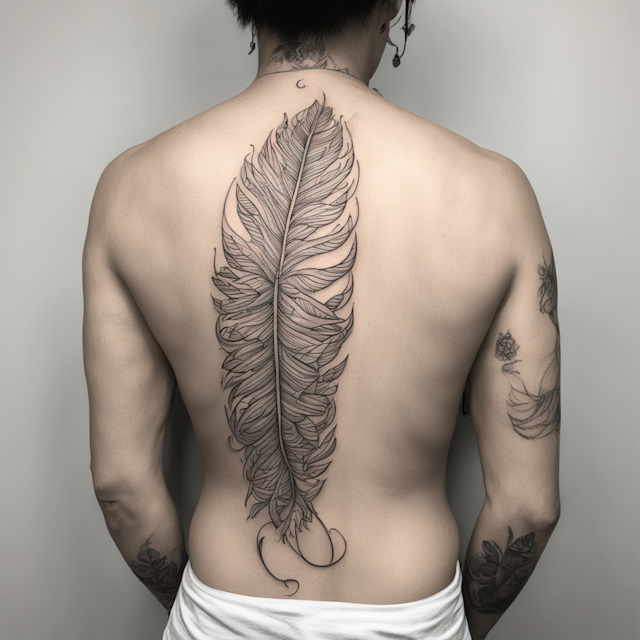 Line Tattoo Style,“featherless Biped” on ribs