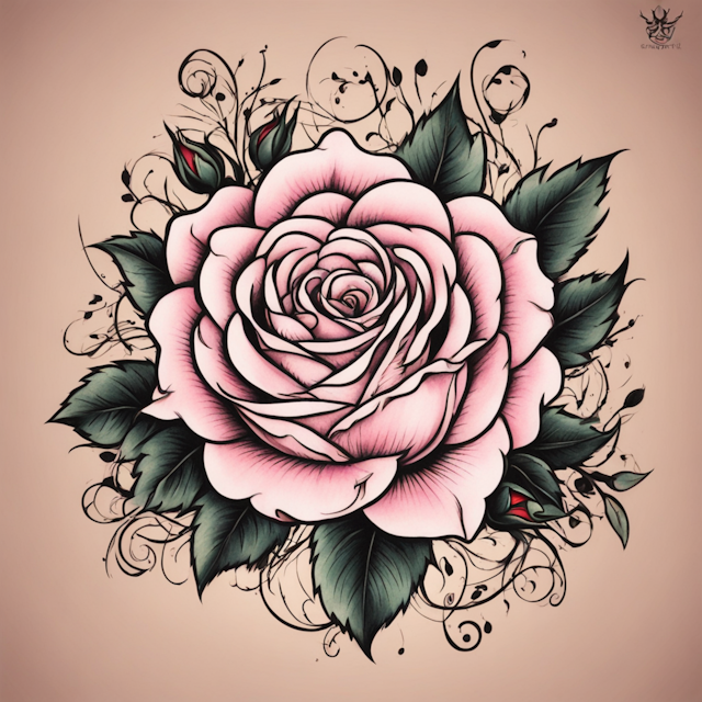 Neo Traditional Tattoo Style,Rose