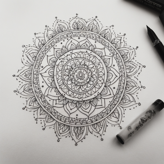 Stick and Poke Tattoo Style,A simple Mandala tattoo design 