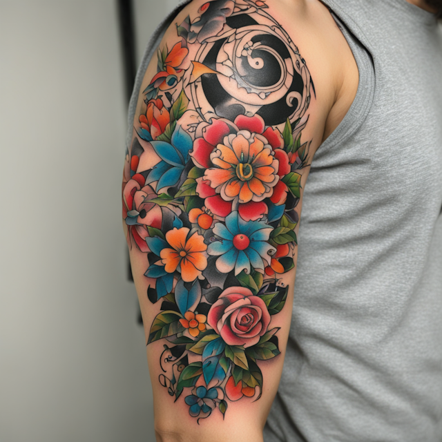 New School Tattoo Style,patchwork tattoo sleeve