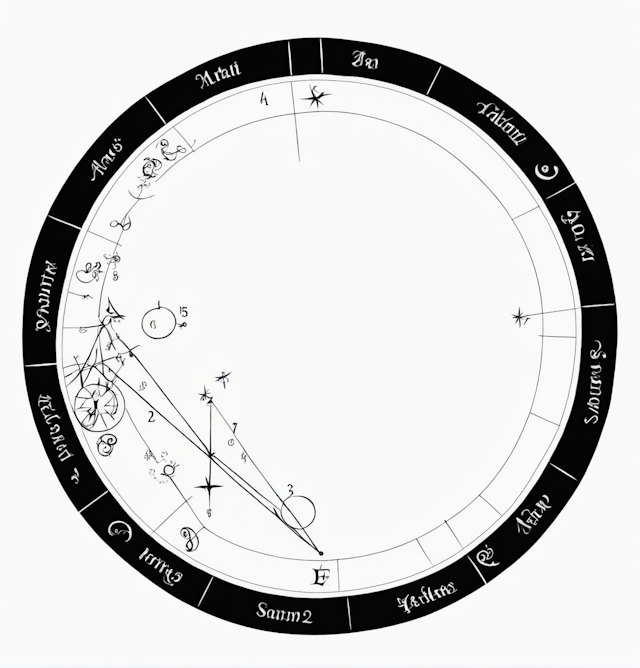 New School Tattoo Style,This is a natal chart. I will be adding someone else's chart on the other side. Please come up with a design.