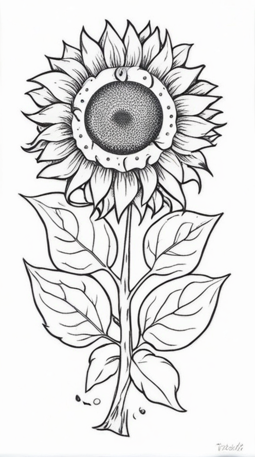 Old School Tattoo Style,i love sunflowers because they can take the radiation out of soil